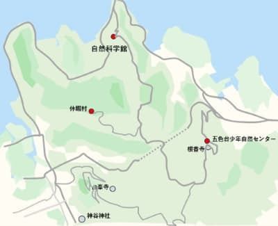 五色台マスタープランによる３つの施設の配置図