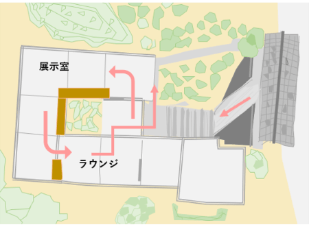 林原美術館経路概略図