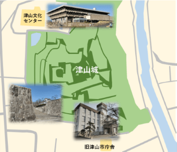 津山城周辺概略図