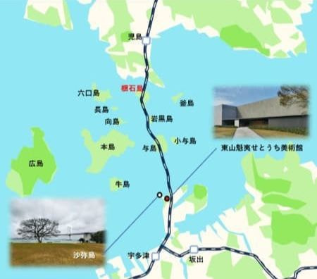 東山魁夷館せとうち美術館の位置図