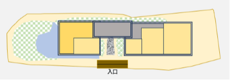 左右に展示室を分けたイメージ図