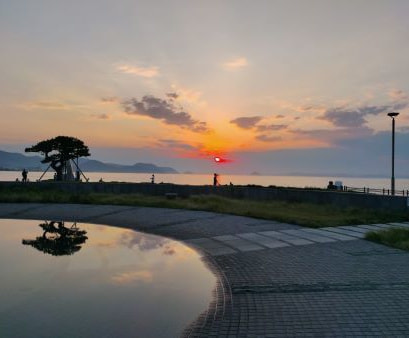 サンポート高松の夕日