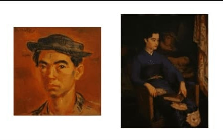 猪熊弦一郎自画像と婦人像